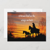 Carte postale de la fille Sunset Horback Ride (Devant / Derrière)