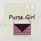 Carte postale de la fille Zebra Purse (Devant / Derrière)