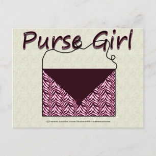Carte postale de la fille Zebra Purse