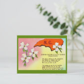 Carte postale de la fleur de l'État de Caroline du (Debout devant)