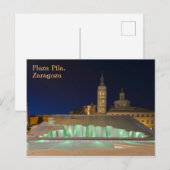 Carte postale de la fontaine de Saragosse (Devant / Derrière)