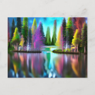 Carte postale de la forêt colorée