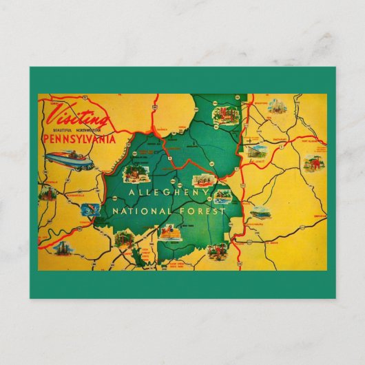 Carte postale de la forêt nationale d'Allegheny (Devant)