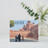 Carte postale de la forteresse de Delhi Inde (Debout devant)