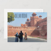 Carte postale de la forteresse de Delhi Inde (Devant / Derrière)
