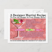 Carte postale de la fraise Cilantro Martini Recett (Devant / Derrière)