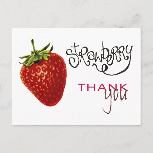 Carte postale de la fraise Merci (Devant)