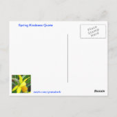 Carte postale de la gentillesse du printemps (Dos)