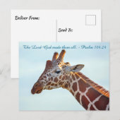 Carte postale de la girafe chrétienne (Devant / Derrière)