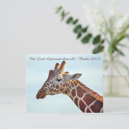 Carte postale de la girafe chrétienne (Debout devant)