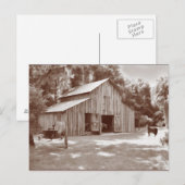 Carte postale de la grange à l'ancienne à Sepia (Devant / Derrière)