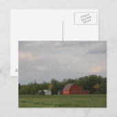 Carte postale de la grange rouge (Devant / Derrière)