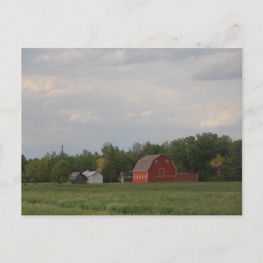 Carte postale de la grange rouge (Devant)