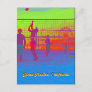Carte postale de la jetée de volley-ball de plage 