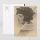 carte postale de la jeune femme (Devant / Derrière)