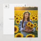 Carte postale de la jolie fille ukrainienne et tou (Devant / Derrière)