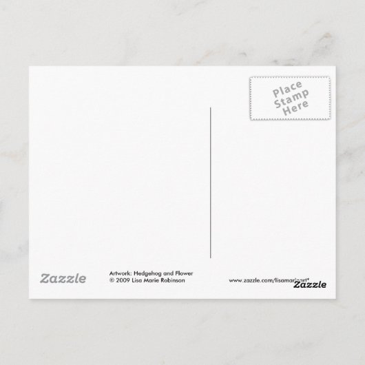 Carte postale de la jolie hérisson (Dos)