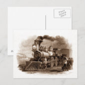 Carte postale de la locomotive à vapeur (Devant / Derrière)