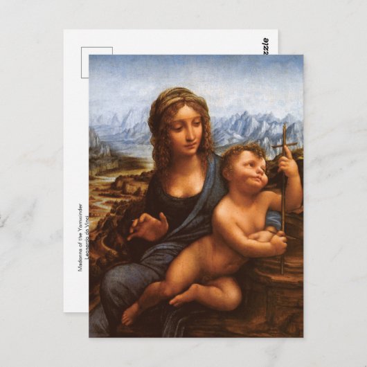 Carte postale de la Madone à l'enfant et le fuseau (Devant / Derrière)