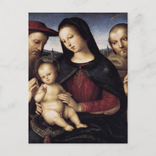 Carte postale de la Madone à l'Enfant et Saints de