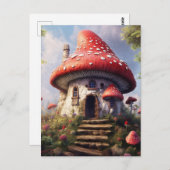 Carte postale de la maison de champignons Polka Do (Devant / Derrière)