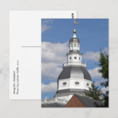 Carte postale de la maison d'état du Maryland (Devant / Derrière)