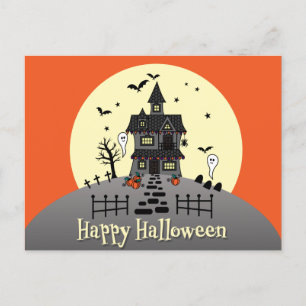 Carte postale de la maison hantée d'Halloween