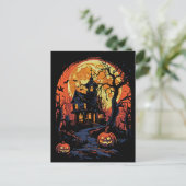Carte postale de la maison hantée d'Halloween éffr (Debout devant)
