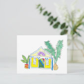 Carte postale de la maison jaune (Debout devant)