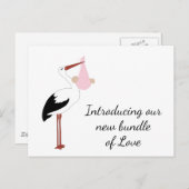 Carte postale de la marchandise de cigogne (Devant / Derrière)