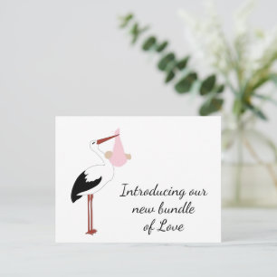 Carte postale de la marchandise de cigogne