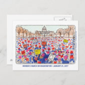 Carte postale de la Marche des femmes (Devant / Derrière)