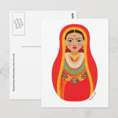 Carte postale de la mariée népalaise Matryoshka (Devant / Derrière)