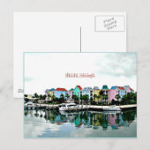 Carte postale de la marina de Nassau Bahamas (Devant / Derrière)