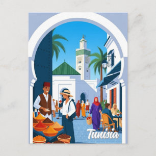 Carte postale de la médina de Tunis en Tunisie