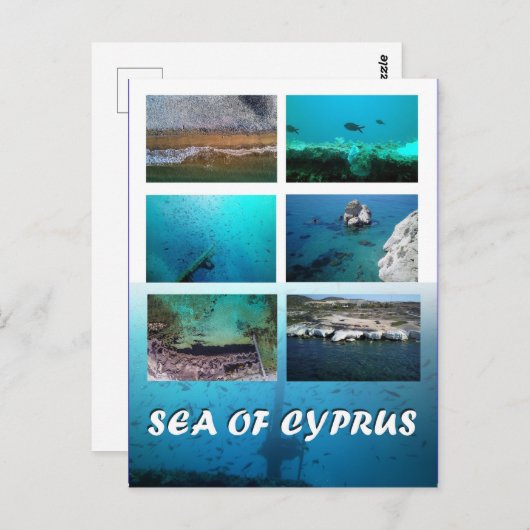 Carte postale de la mer de Chypre (Devant / Derrière)