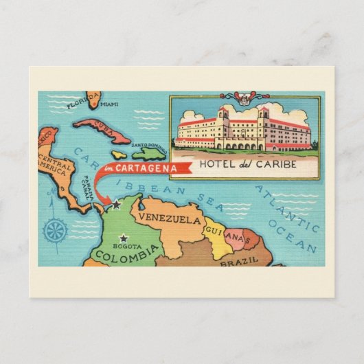 Carte postale de la mer des Caraïbes (Devant)