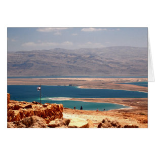 Carte postale de la mer morte vue de Masada