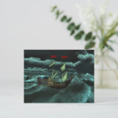 Carte postale de la mer sauvage et orageuse (Debout devant)