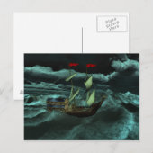 Carte postale de la mer sauvage et orageuse (Devant / Derrière)