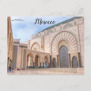 Carte postale de la mosquée Hassan II à Casablanca