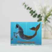 Carte postale de la mythologie grecque : Hippocamp (Debout devant)