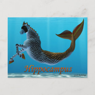 Carte postale de la mythologie grecque : Hippocamp