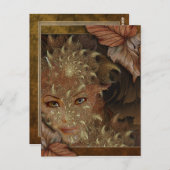 Carte postale de la nymphe du bois d'automne (Devant / Derrière)