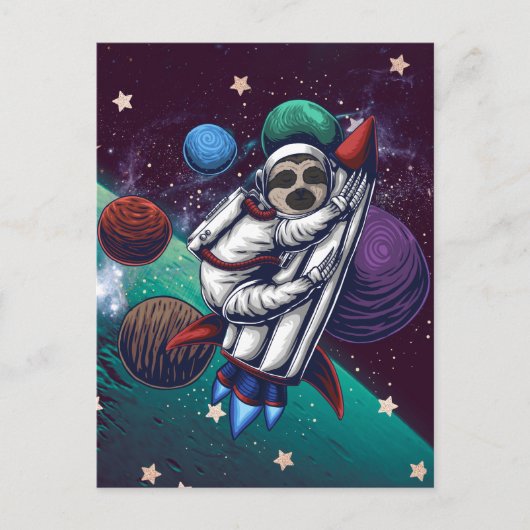 Carte postale de la paresseuse spatiale (Devant)
