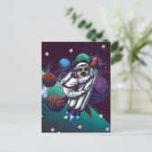 Carte postale de la paresseuse spatiale (Debout devant)