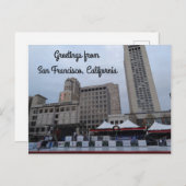 Carte postale de la patinoire de Union Square à SF (Devant / Derrière)