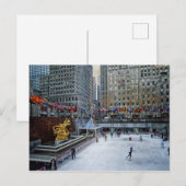 Carte postale de la patinoire Rockefeller de la sa (Devant / Derrière)
