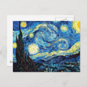 Carte Postale de la peinture célèbre "Nuit étoilée" - Van Gogh (Devant / Derrière)