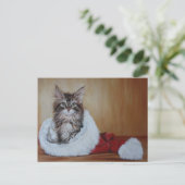 Carte postale de la peinture de Noël Kitten (Debout devant)